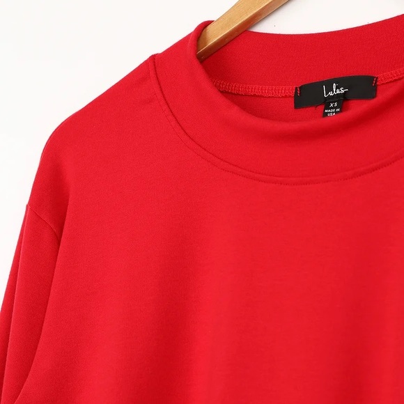 NWT Lulu’s Destined for Comfy Red Pullover Sweatshirt in Size Small - Picture 7 of 7